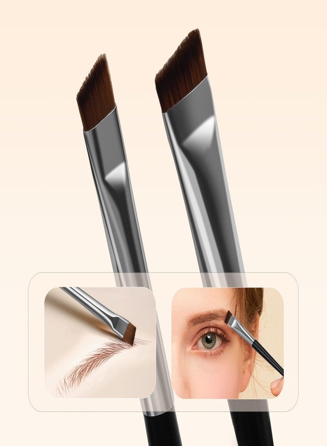 MyAoKuE-UP 2 Pcs Premium Eyebow Brush Angled Eye Brow Brush & Spoolie – Precision Eye Makeup Tool for Applying & Blending Powder, Gel & Liquids - Image 5