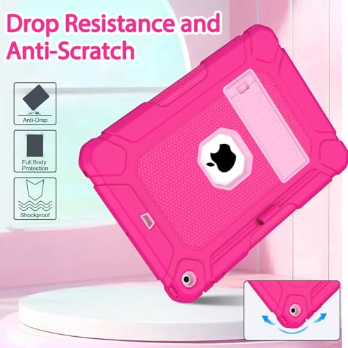 BMOUO Case for iPad 9th 8th 7th Generation (10.2 inch, 2021/2020/2019), Shockproof Protective iPad 10.2 Case with Built-in Stand/Pencil Holder, Rose Pink - Image 5