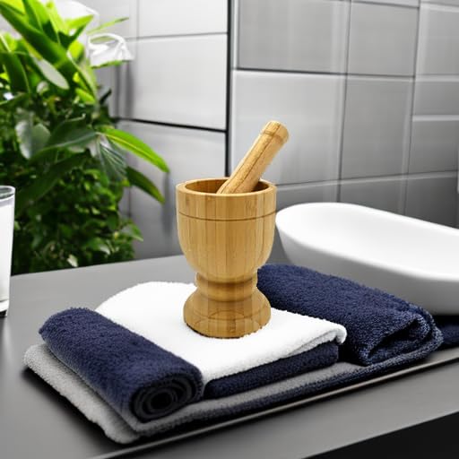 IMUSA USA Bamboo Mortar and Pestle, Small, Natural - Image 5