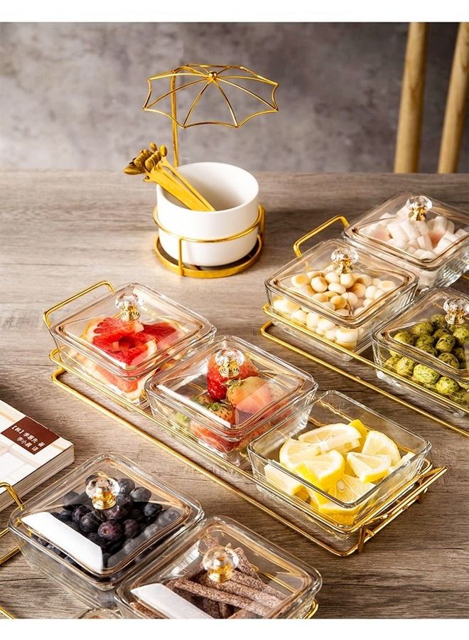 fashionhome 3 Pieces Multipurpose Light Luxury Fruits and Snack Storage Bowls With Tray - Image 4