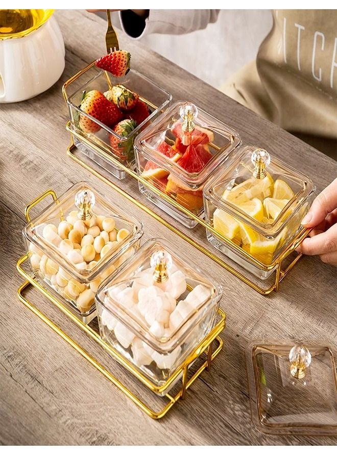 fashionhome 3 Pieces Multipurpose Light Luxury Fruits and Snack Storage Bowls With Tray - Image 5