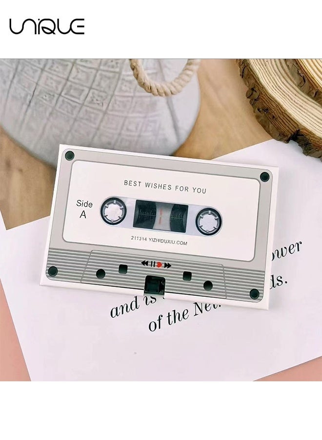 Unique Voice Greeting Card – 60 Second Recordable Audio Card with Playback – Retro Cassette Talking Sound Card – Personalized Voice Message Greeting for Birthday, Wedding, Anniversary, Special Occasions – White - Image 5