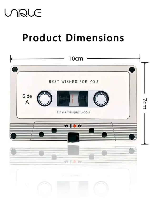 Unique Voice Greeting Card – 60 Second Recordable Audio Card with Playback – Retro Cassette Talking Sound Card – Personalized Voice Message Greeting for Birthday, Wedding, Anniversary, Special Occasions – White - Image 2