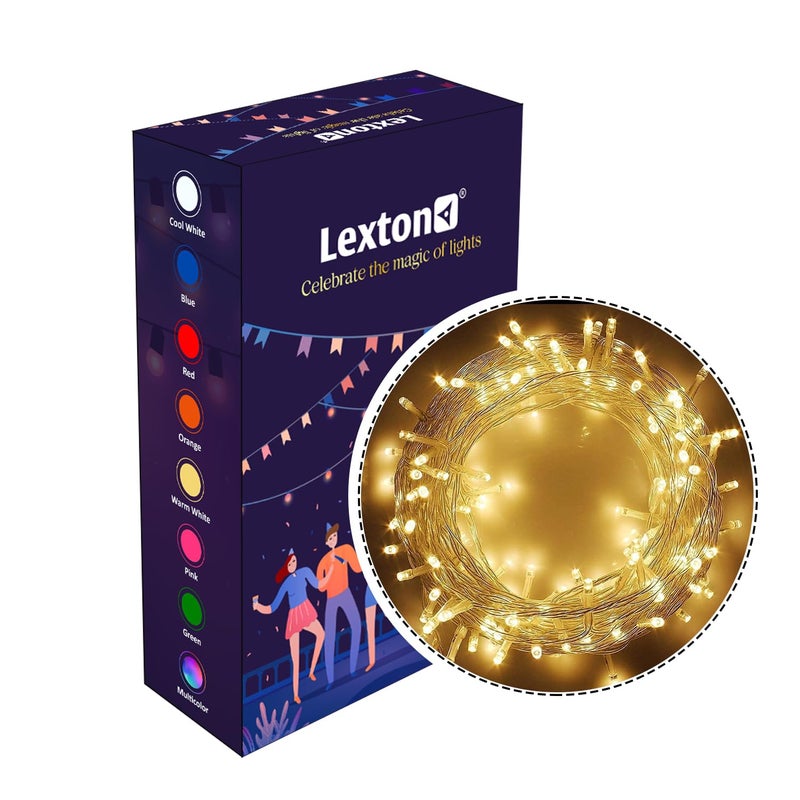 Lexton Lexton 10 m Led String Light Plug Sourced Warm White for Indoor Outdoor Decorations Diwali Christmas Wedding Party Lawn - Image 1