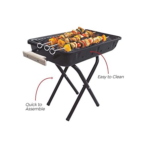 Prestige PPBW 04 Portable Barbeque with Detachable Legs, Black - Image 4