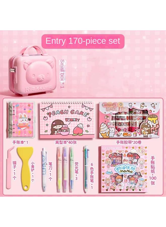 Bluejw Hand Ledger Large Capacity Suit School Supplies Girls Gift Bags Stationery Gifts Online Popular Children's Learning Suit - Image 1