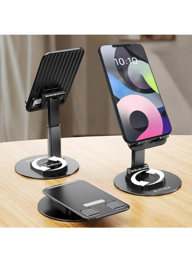 360° Mobile Stand For Desk, Phone Holder For Office Desk Cell Phone Mount For Video Recording Adjustable Travel Phone Stand For iPhone 16/15 Series, Galaxy S24/23, Xiaomi, iPad mini - Image 1