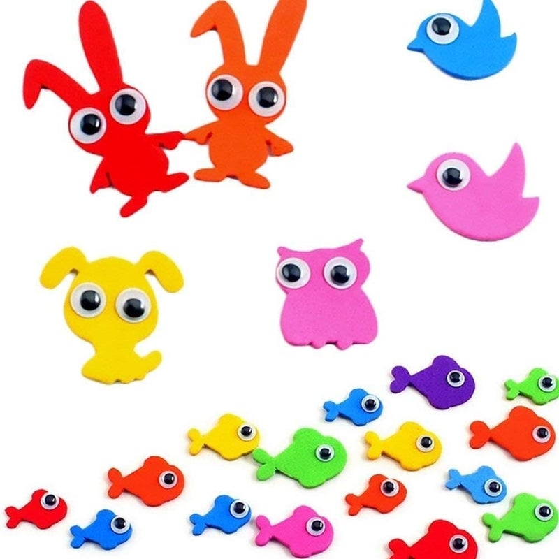 KRYTONE �7mm Funny Googly Eyes self Adhesive for handicrafts, 100 Pieces Wiggly Eyes, Googley Eyes Adhesive Large and Small, Stick on Eyes Stickers Mix, Wiggly Eyes self-Adhesive, googleyes Craft (100) - Image 5