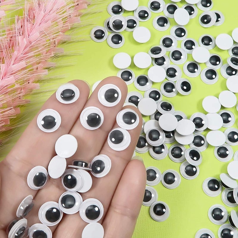 KRYTONE �7mm Funny Googly Eyes self Adhesive for handicrafts, 100 Pieces Wiggly Eyes, Googley Eyes Adhesive Large and Small, Stick on Eyes Stickers Mix, Wiggly Eyes self-Adhesive, googleyes Craft (100) - Image 3