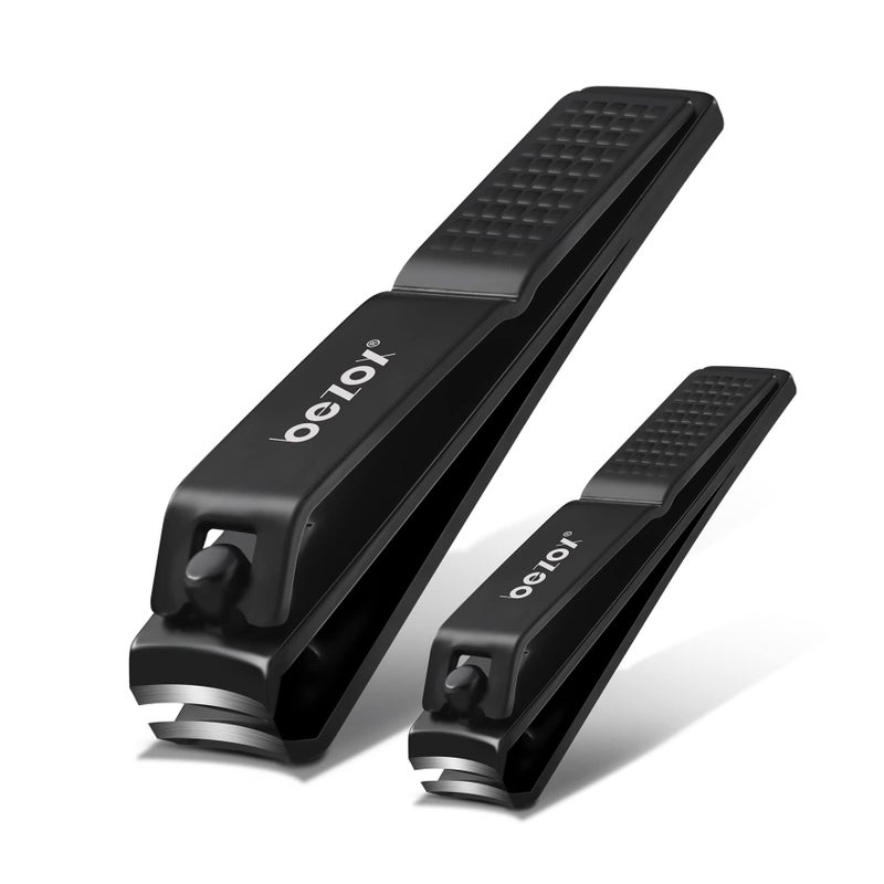 BEZOX Toe Nail Clippers Set of 2 - Stainless Steel Toenails Clippers for Thick Nails for Seniors, Fingernails Clipper for Men and Women - Sharp Nail Cutters and Nail Trimmers - Image 1