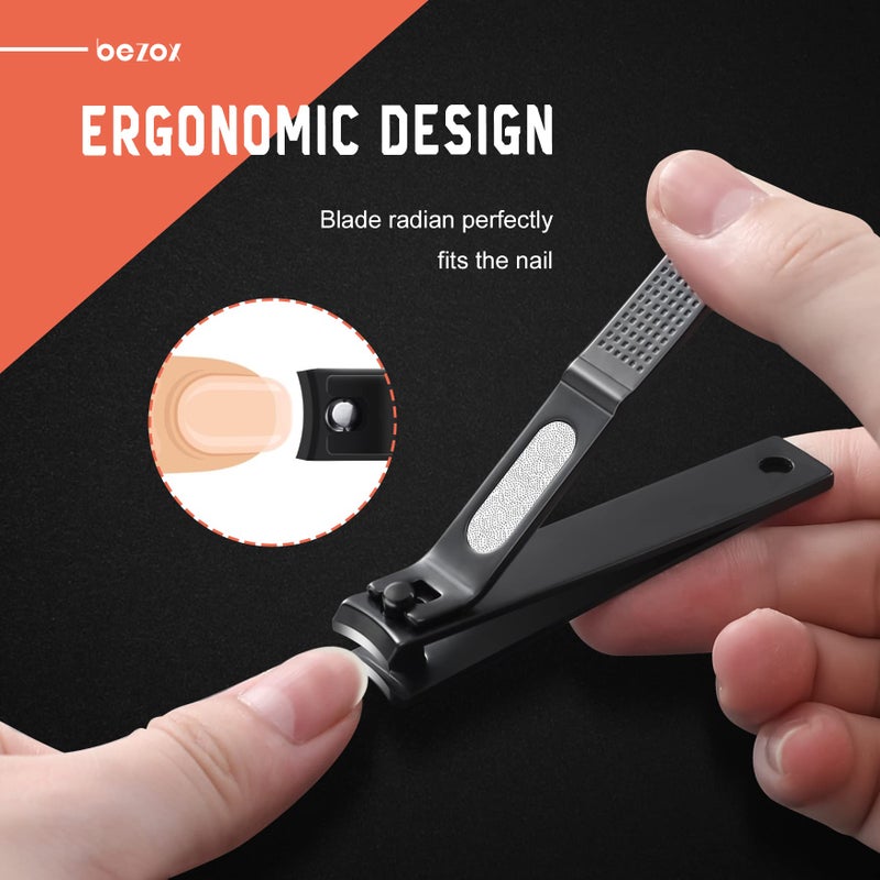 BEZOX Toe Nail Clippers Set of 2 - Stainless Steel Toenails Clippers for Thick Nails for Seniors, Fingernails Clipper for Men and Women - Sharp Nail Cutters and Nail Trimmers - Image 4