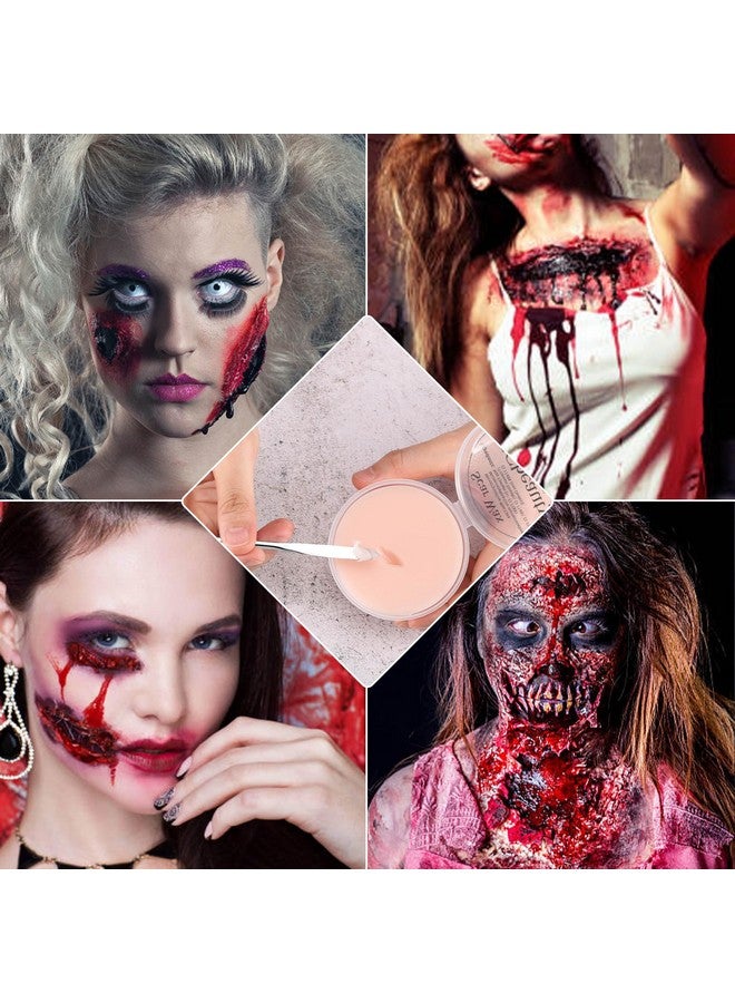 CCbeauty Halloween Scar Wax Kit 2.7Ozsfx Special Effects Stage Makeup Fake Wound Mouldable Wax With Spatula Tool For Fake Cuts Nose Putty Makeupstage Film Costumes Cosplay Sfx Fair Light Skin - Image 4