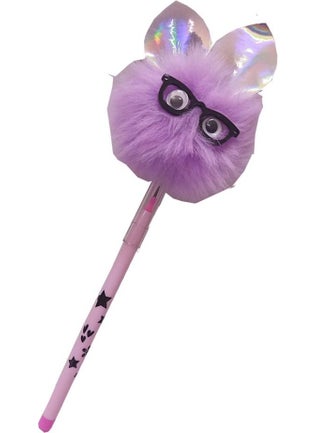 Plush Cat with Glasses Figured Egg Laying Pen 1 Piece Cat Glasses Shaped Egg Laying Pen Gift Pen Furry Cute Pen