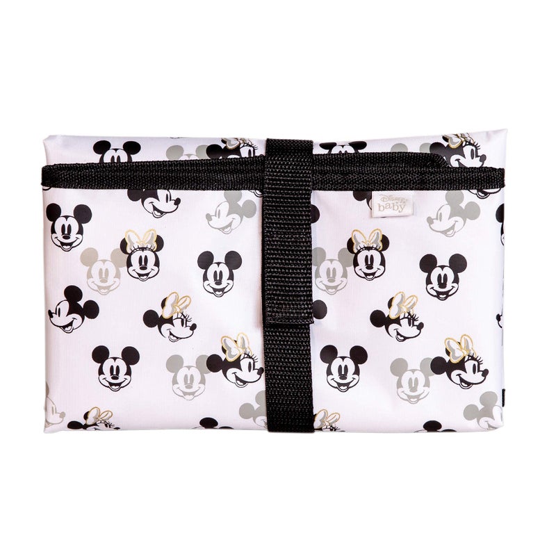J.L. Childress Disney Baby by J.L. Childress Full Body Portable Changing Pad for Babies - Diaper Changing Mat for Travel, Baby Accessory Essentials, Wipeable & Water-Resistant, Foldable - Mickey Minnie Ivory - Image 1