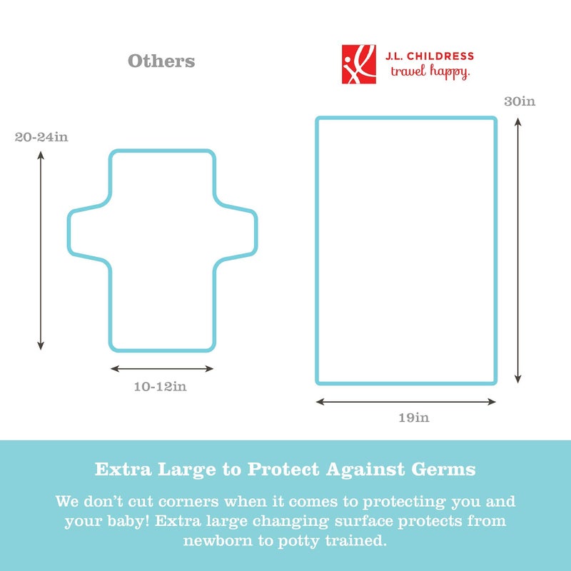 J.L. Childress Disney Baby by J.L. Childress Full Body Portable Changing Pad for Babies - Diaper Changing Mat for Travel, Baby Accessory Essentials, Wipeable & Water-Resistant, Foldable - Mickey Minnie Ivory - Image 3