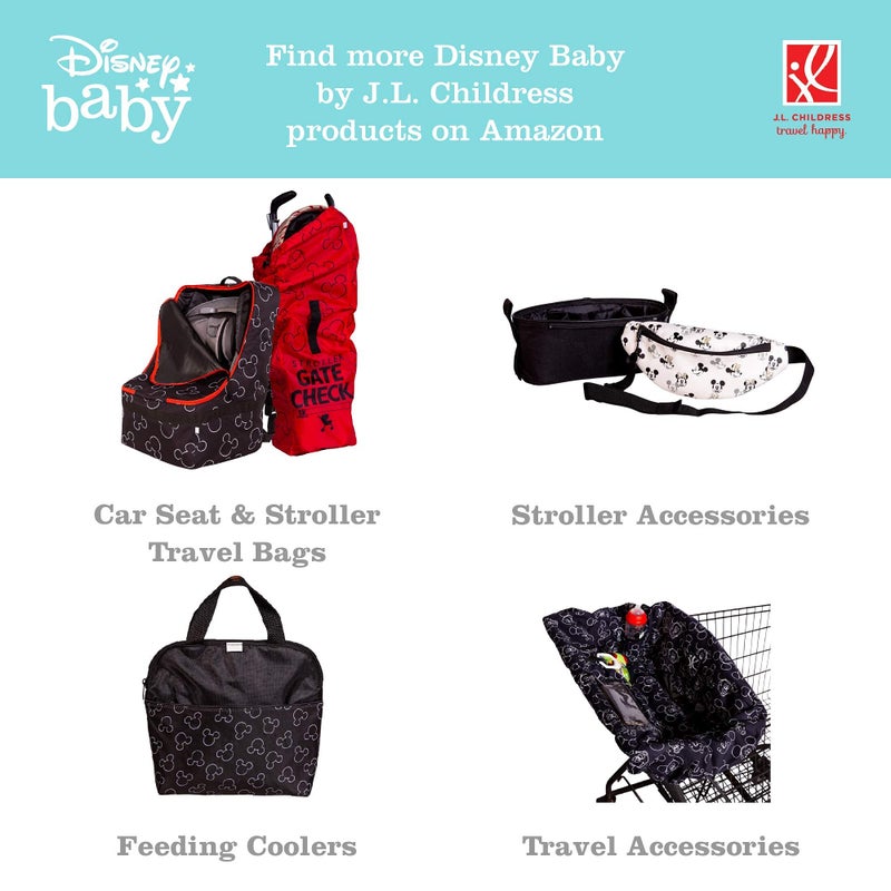 J.L. Childress Disney Baby by J.L. Childress Full Body Portable Changing Pad for Babies - Diaper Changing Mat for Travel, Baby Accessory Essentials, Wipeable & Water-Resistant, Foldable - Mickey Minnie Ivory - Image 5