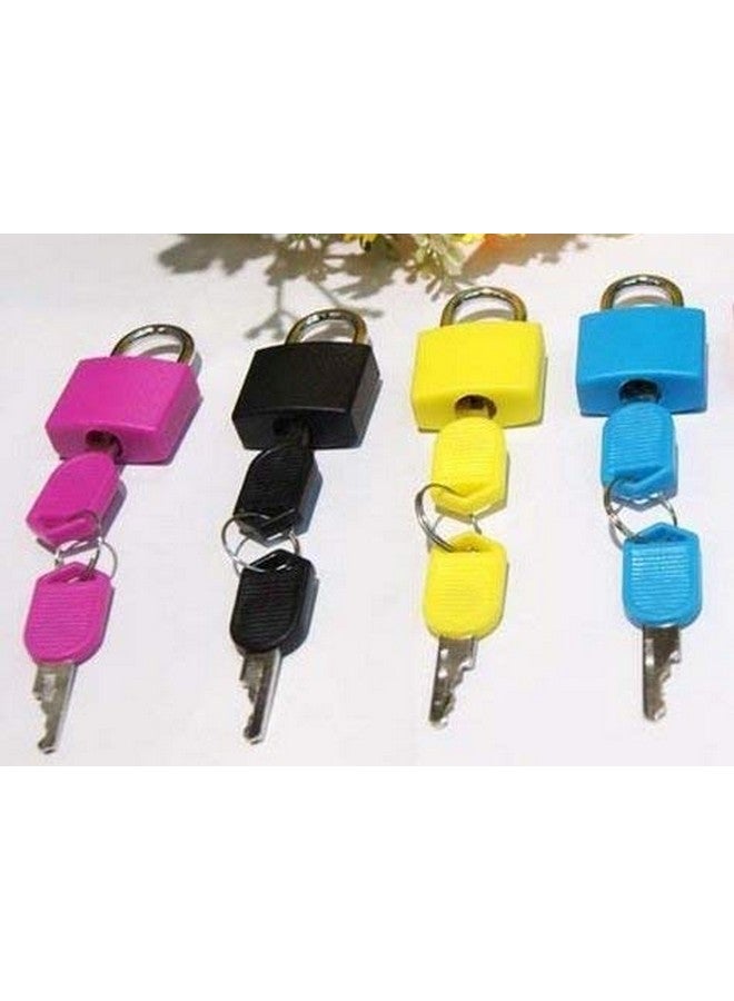 Prostuff.in 4 Pcs Small Size Padlocks for Securing Luggage While Travelling Along with 2Keys for Each Lock(Color May Vary), Plastic ,Brass And steel - Image 2