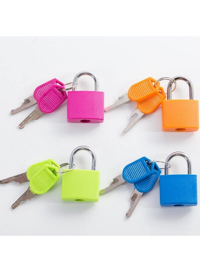 Prostuff.in 4 Pcs Small Size Padlocks for Securing Luggage While Travelling Along with 2Keys for Each Lock(Color May Vary), Plastic ,Brass And steel - Image 1