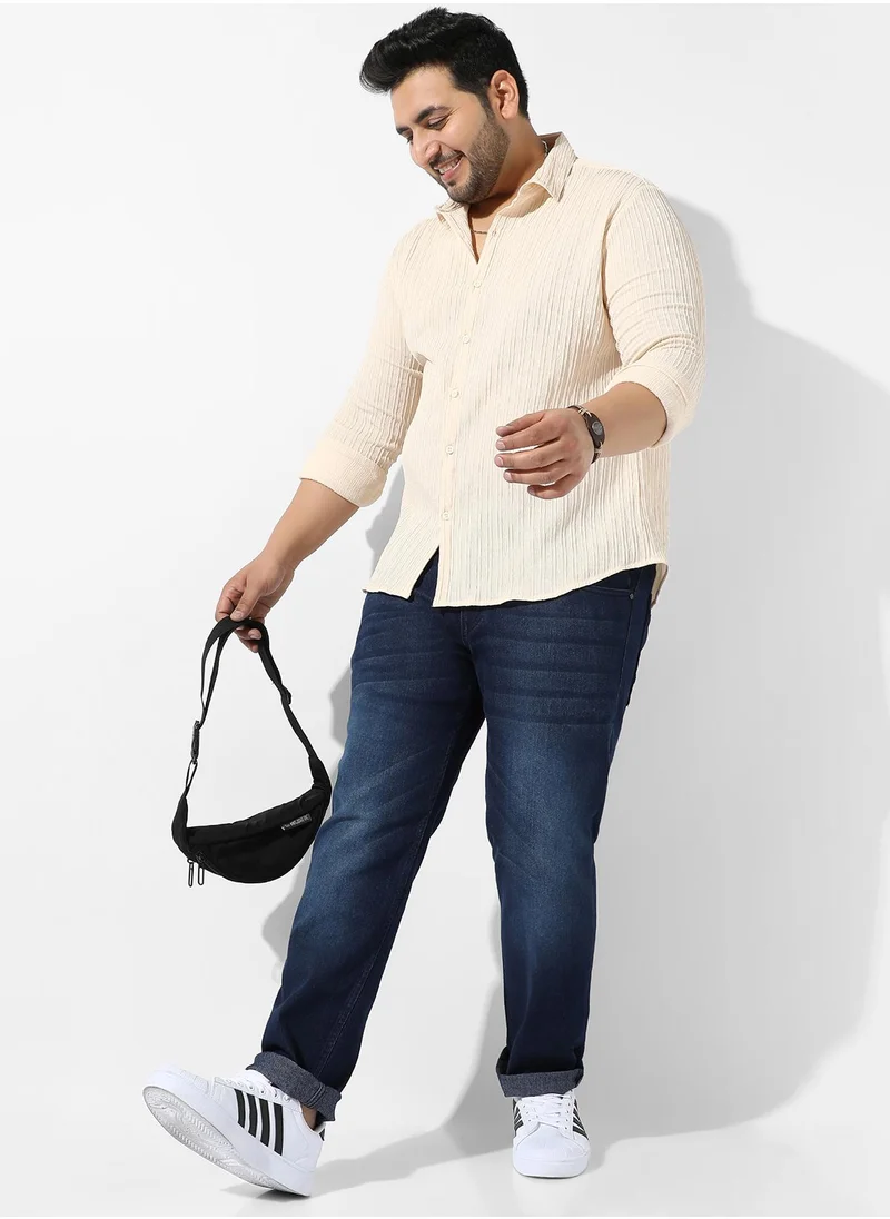 Instafab Plus Vertically Creased Shirt