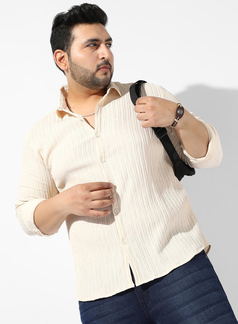 Instafab Plus Vertically Creased Shirt  - Image 1