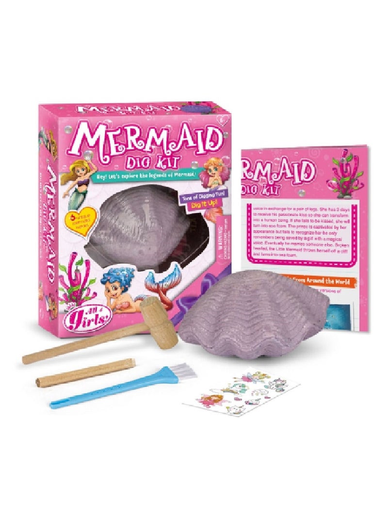 UKR Mermaid Dig Kit | Girls Party Activity Set | Fun Exploration Learning Science & Art Craft for Girls - Image 1