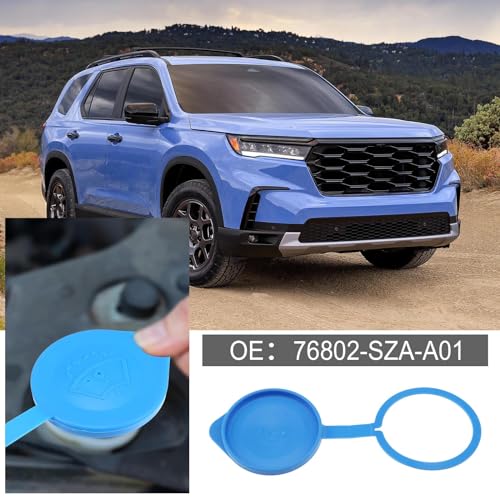 LT Easiyl 2PCS Windshield Washer Fluid Reservoir Cap Wiper Reservoir Tank Bottle Cap 76802-SZA-A01 Compatible with Honda Pilot 2009-2015 Blue - Image 2