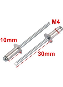 Generic Aluminum Open End Countersunk Head Blind Rivets  Silver Tone, 100 Pieces, M4X10Mm  - Image 3