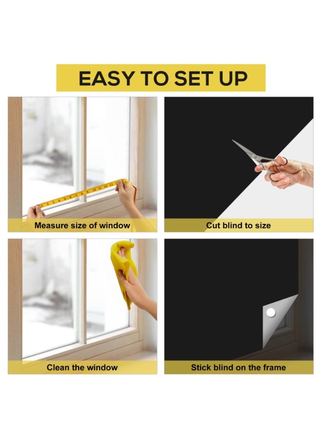 Portable Blackout Shades, 100% Blackout Material, Cut-to-Size, Self-Adhesive, 145x300CM - Image 3