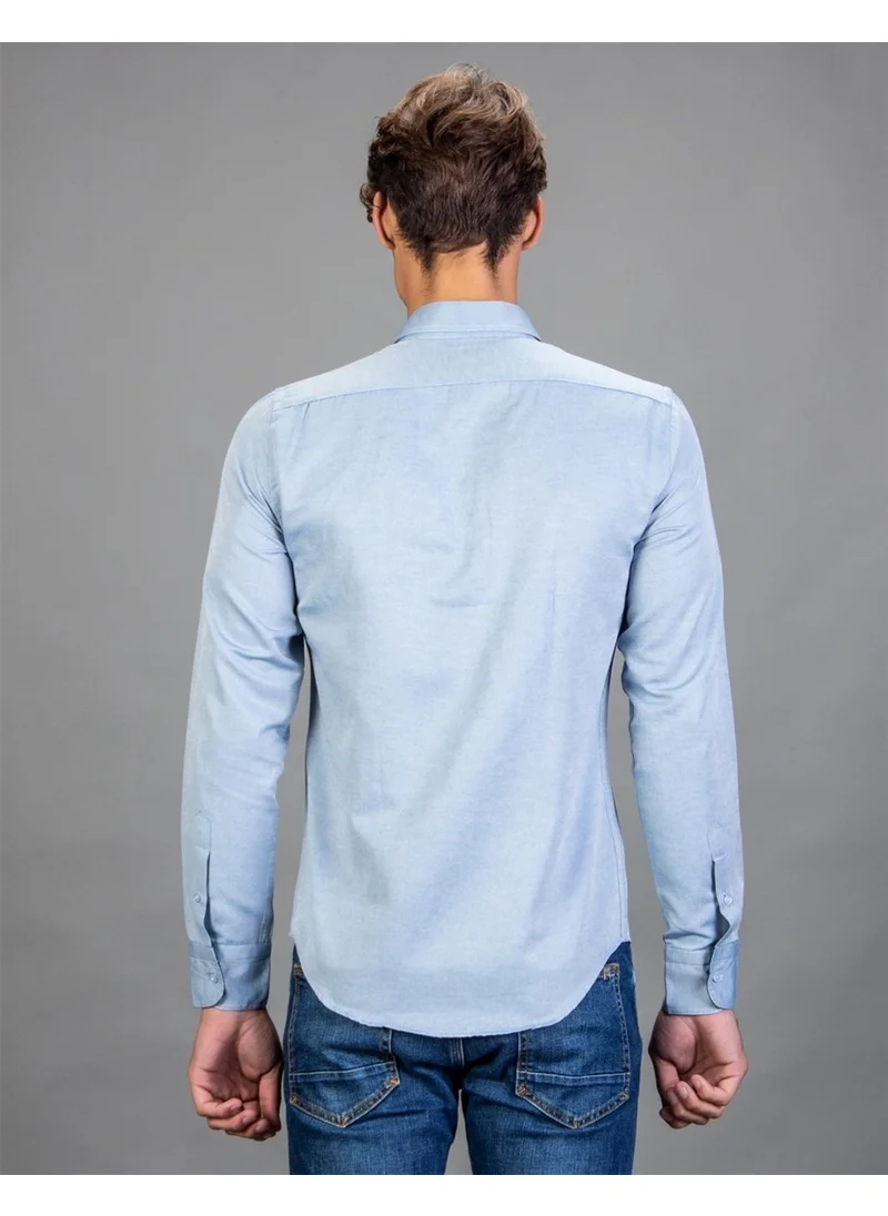 تودورس Slim Fit Sports Light Blue Men's Shirt