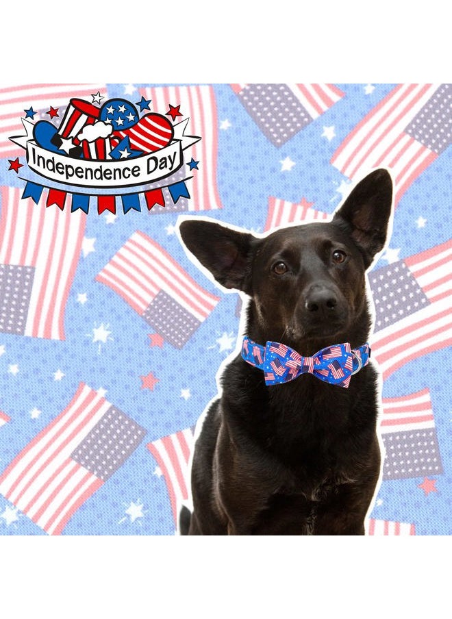 Bodermincer Maca Bates American Flag 4th of July Dog Collar with Bow Bowtie for Dogs Sailor Bow Tie Adjustable Breakaway Patriotic Cute Collars Accessories Independence Day Gift for Small Medium Large XL Puppy  - Image 3