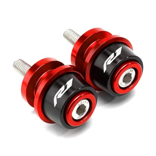 MOWOK For Yamaha R1 YZF-R1 R1M YZFR1 Motorcycle Accessories CNC Aluminum 6mm Swing Arm Stand Screws Swingarm Spools Sliders (Red) - Image 1