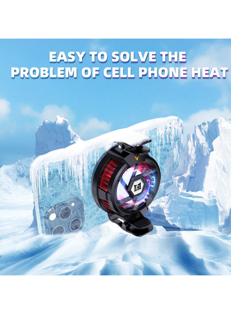 Phone Cooler, Semiconductor Cooling Fan Compatible with Magsafe, Portable Noiseless Cooling Game Artifact for PUBG, Live Vlog, for iOS/Android 46.7 Inch Phones - Image 2