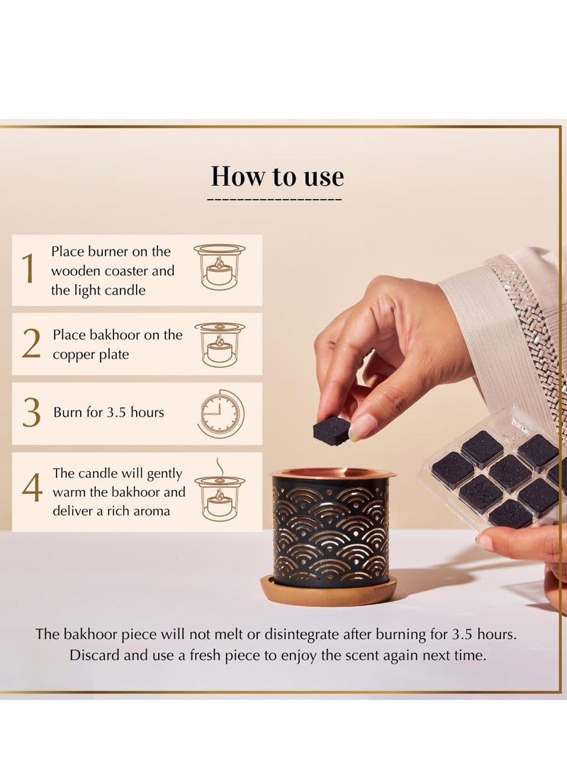 DUKHNI Oud Al Khaleeji Bakhoor Set 9 Piece Each and Tree Bakhoor Burner Arabic Bakhoor Incense Deep Oud Blend Perfect for Prayer Time to Relax and Meditate Agarwood Multicolor - Image 2