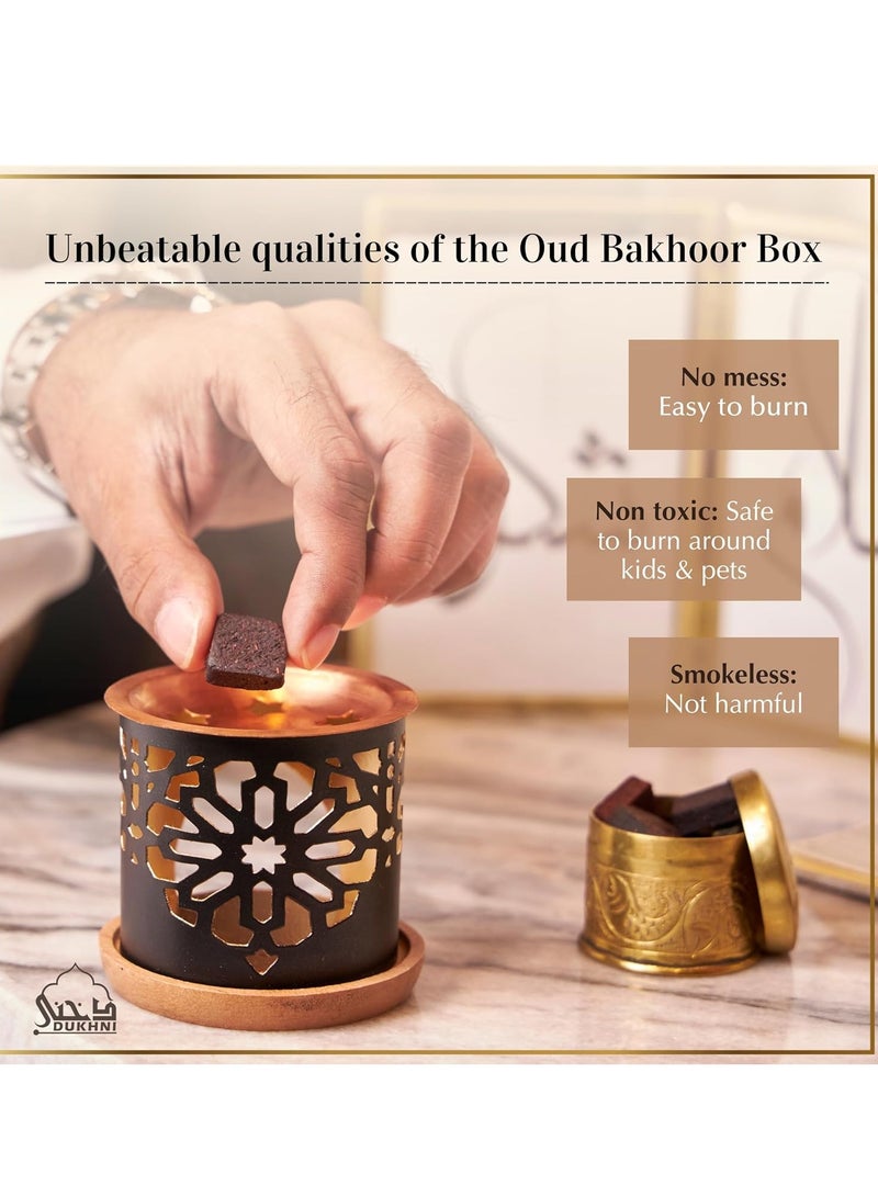 DUKHNI Oud Al Khaleeji Bakhoor Set 9 Piece Each and Tree Bakhoor Burner Arabic Bakhoor Incense Deep Oud Blend Perfect for Prayer Time to Relax and Meditate Agarwood Multicolor - Image 5