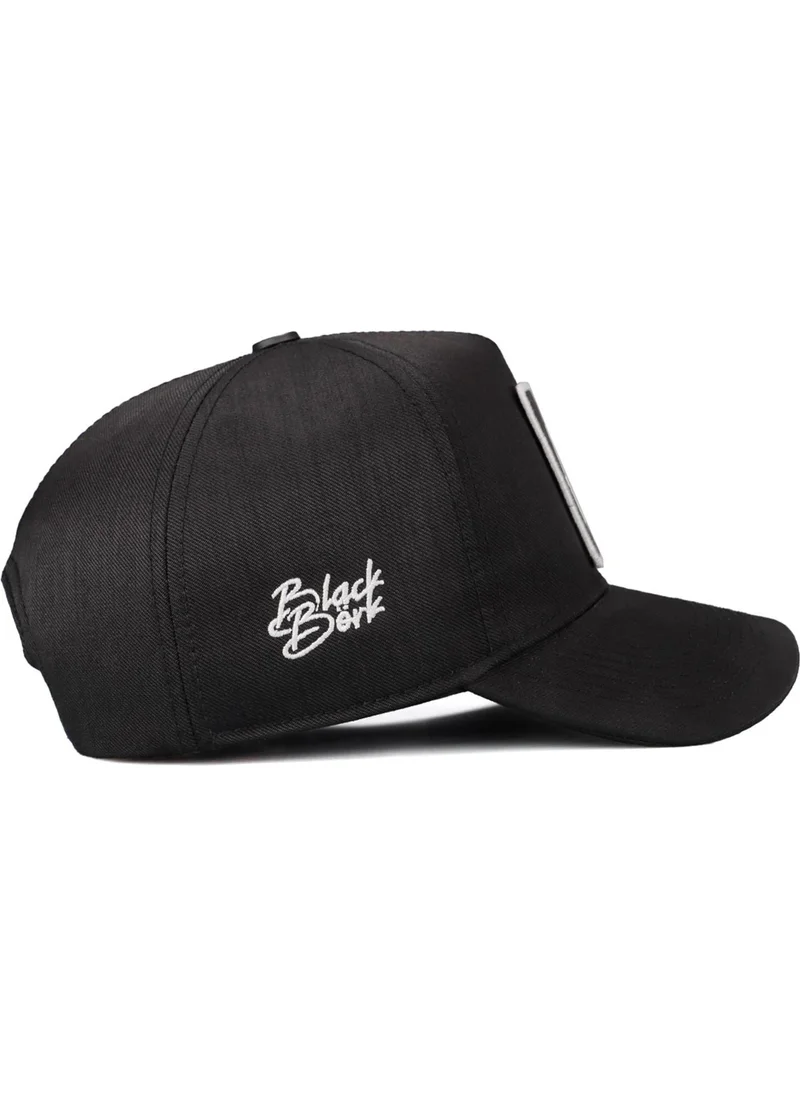 Black Börk V2 Baseball Hustle - Unisex Black Cordura Fabric Hat (Cap) with 2 Code Logo