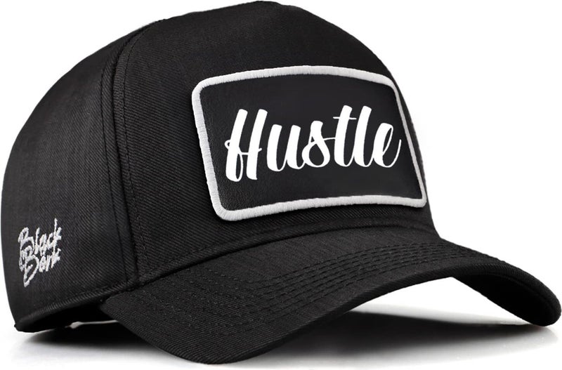 Black Börk V2 Baseball Hustle - Unisex Black Cordura Fabric Hat (Cap) with 2 Code Logo  - Image 1