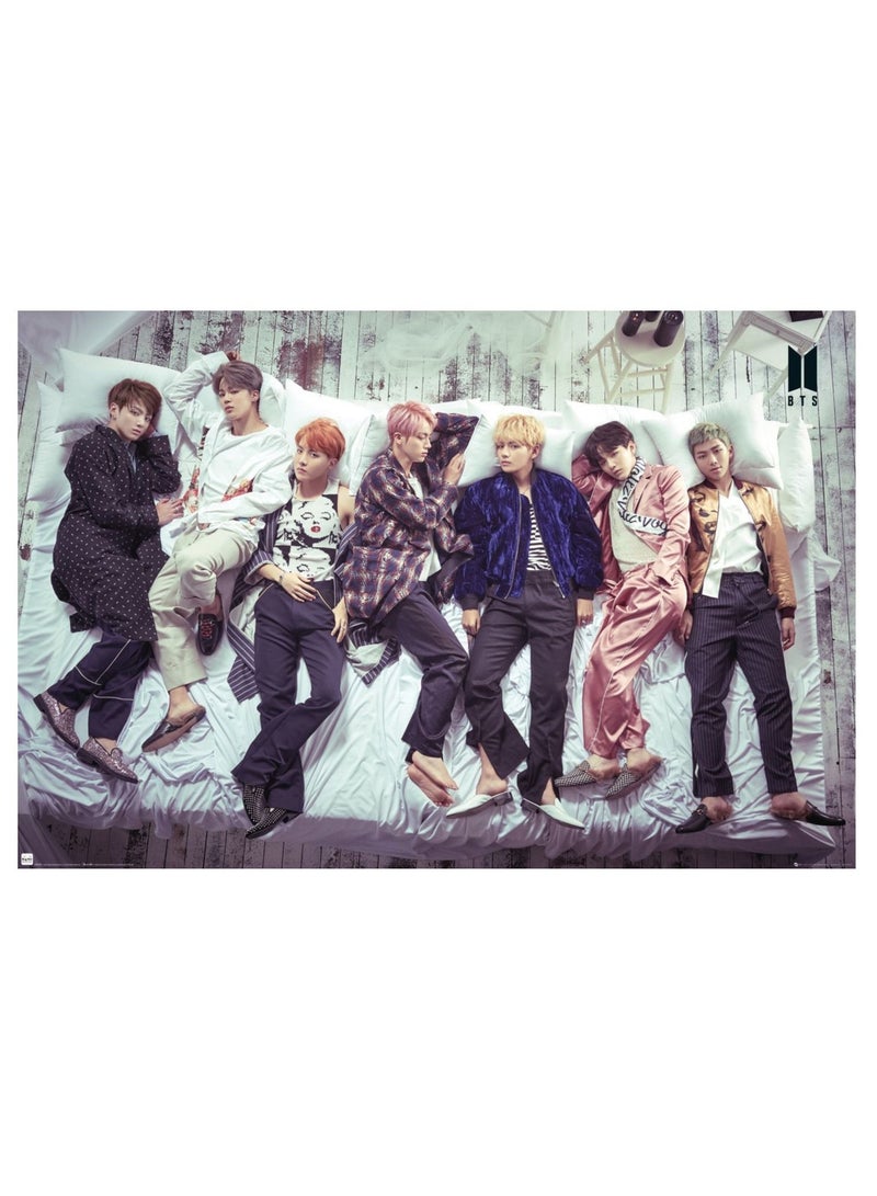 BTS  Group Bed Kpop Poster