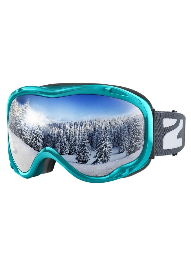 ZIONOR Lagopus Ski Snowboard Goggles Uv Protection Anti Fog Snow Goggles For Men Women Adult Youth Bluegreen Frame Silver Lens - Image 1
