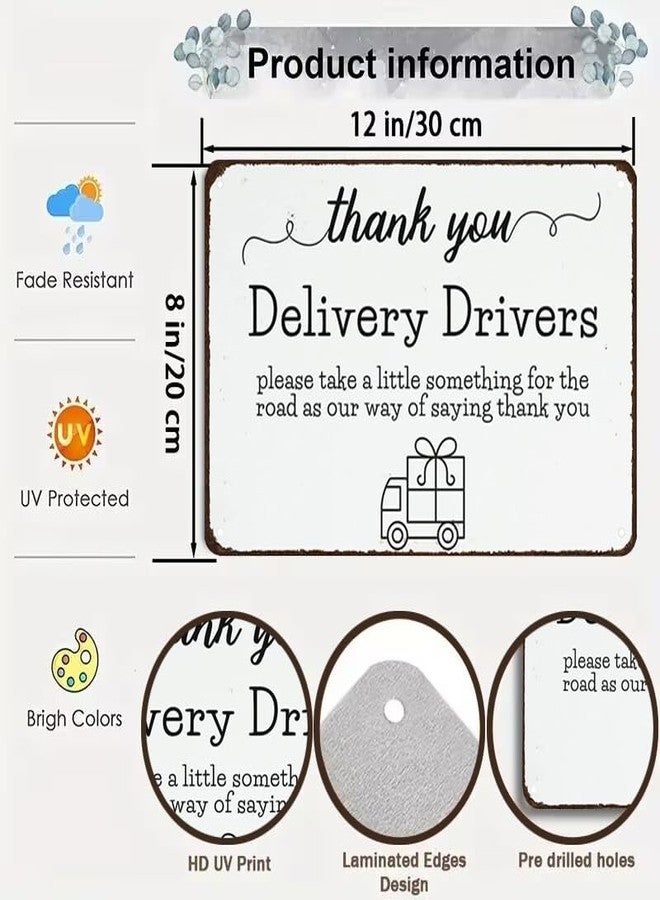 Bestylez Thank You Delivery Driver Vintage Metal Sign for Home Front Door Shop Office Decor 8 X 12 Inch (3026) - Image 2