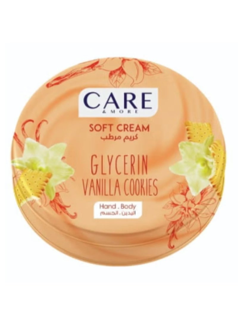 Care & More Soft Cream Glycerin Vanilla & Cookies - Deeply Moisturizing & Nourishing - Image 1