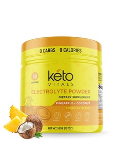 Electrolytes Powder - Sugar Free Keto Electrolytes Powder with Potassium, Magnesium, Sodium, & Calcium - No Sugar Electrolyte Drink Mix & Hydration Powder, 60 Servings, Pineapple Coconut