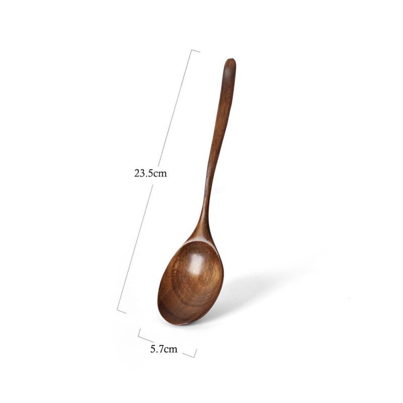 Natural Wooden Soup Spoon Japanese Style Kitchen Ladle for Cooking Serving and Stirring - Image 3