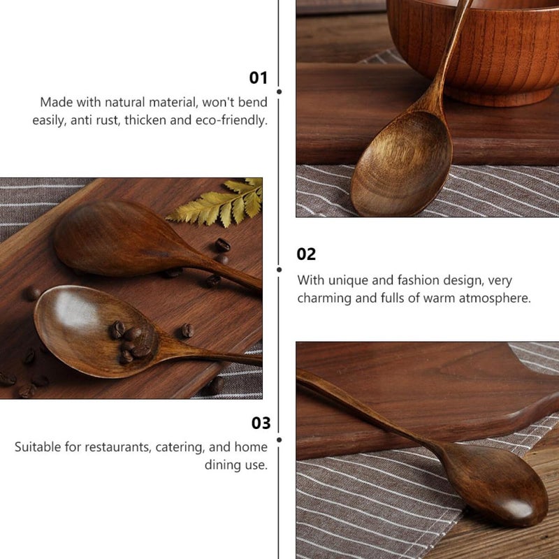 Natural Wooden Soup Spoon Japanese Style Kitchen Ladle for Cooking Serving and Stirring - Image 4