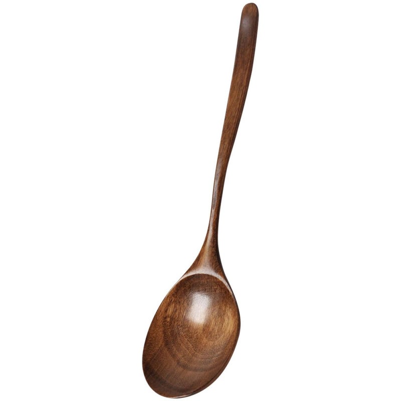 Natural Wooden Soup Spoon Japanese Style Kitchen Ladle for Cooking Serving and Stirring - Image 2