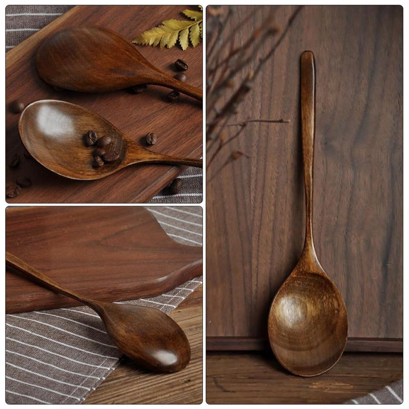 Natural Wooden Soup Spoon Japanese Style Kitchen Ladle for Cooking Serving and Stirring - Image 5