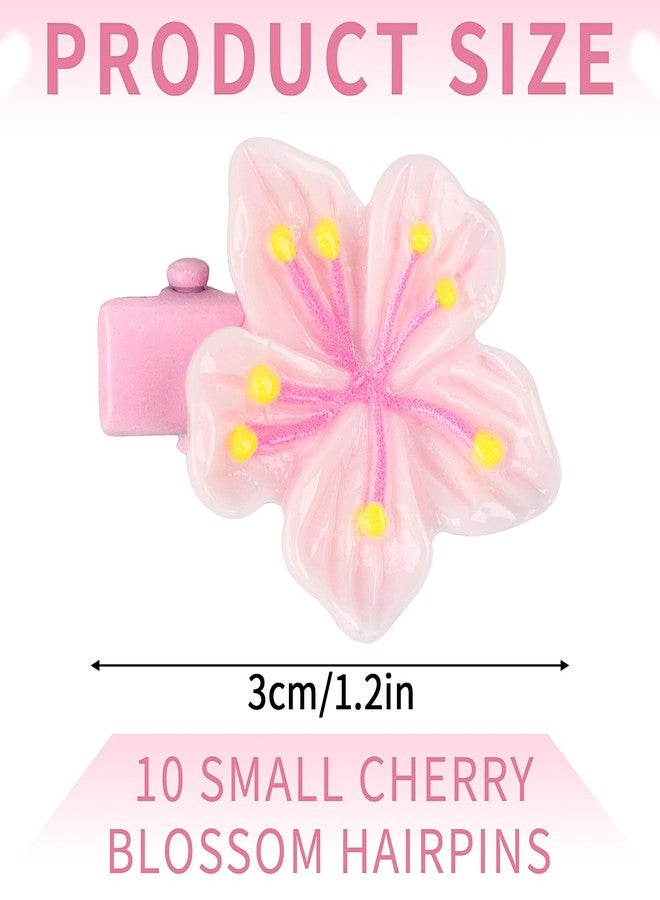 Doneace Spring Flower Hair Clips Cherry Blossom Hair Clips Barrettes Cute Pink Floral Hairpins Spring Hair Accessories for Women Daily Wear, Stage Performance, Party 10Pcs - Image 2