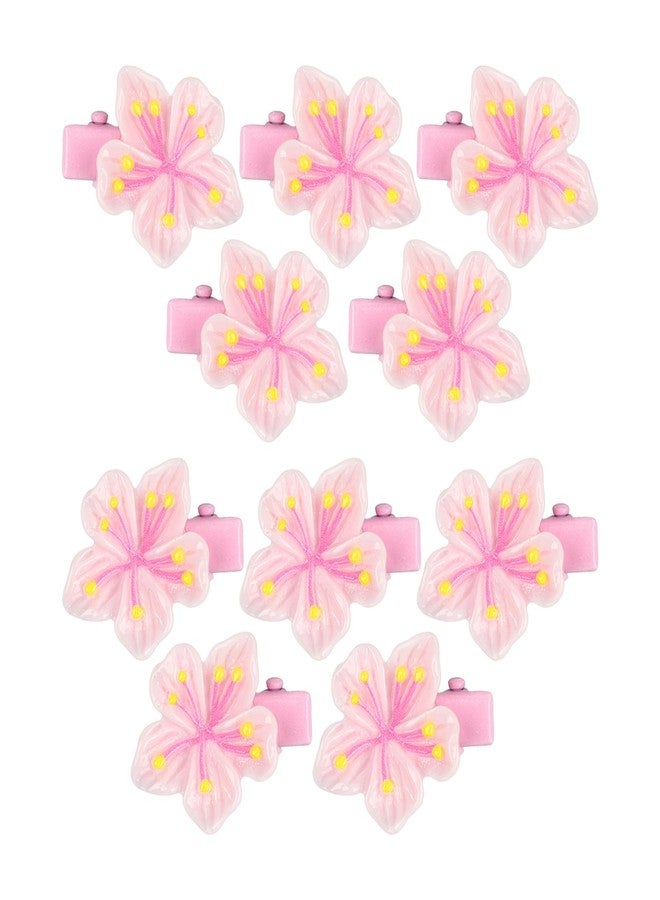 Doneace Spring Flower Hair Clips Cherry Blossom Hair Clips Barrettes Cute Pink Floral Hairpins Spring Hair Accessories for Women Daily Wear, Stage Performance, Party 10Pcs - Image 1