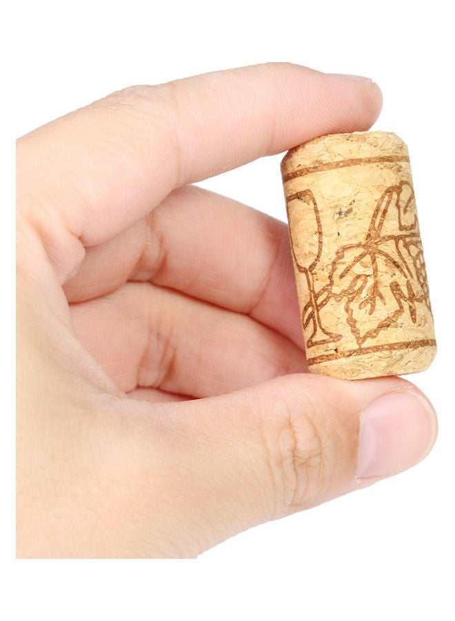 NIBEMINENT 100-Piece Oak Wine Stoppers Set Beige 40x21cm  - Image 2