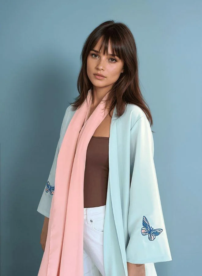 ذا انتايتيلد بروجكت عباية وشال فراشة مزهرة