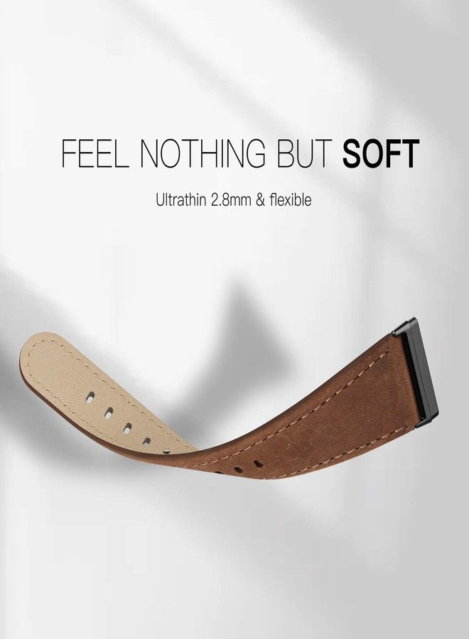 EDIMENS Leather Bands Compatible for Fitbit Versa 3 / Fitbit Versa 4 / Fitbit Sense for Women Men, Genuine Leather Bands Replacement Wristbands Straps Compatible with Versa 3 / Versa 4 / Sense - Image 4